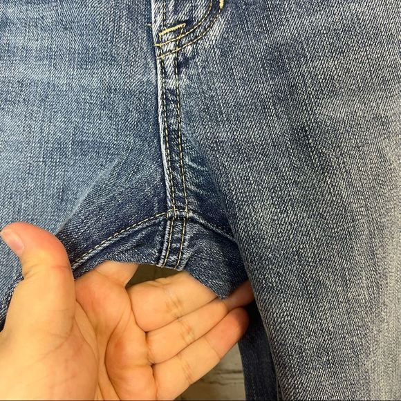 American Eagle Outfitters High Rise Girlfriend Distressed Jeans Size 6 Long - Picture 5 of 11